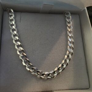 8" Italian Sterling Silver Curb Chain Bracelet 5mm